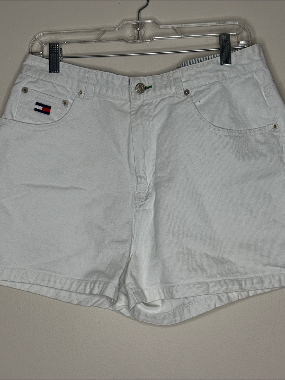Tommy Hilfiger Vintage Y2K High Waist Jean Shorts White Size 14
